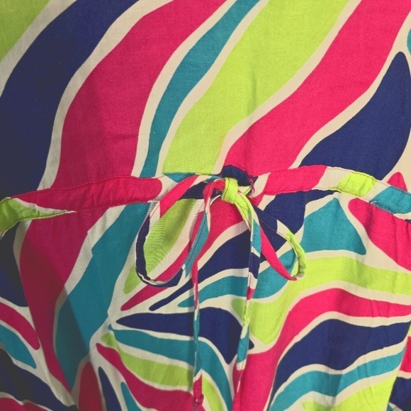 Escapada Ladies L/XL Aegean Blue Poppy Short Sleeve Kimono Cover Up Beach Summer - Picture 6 of 8